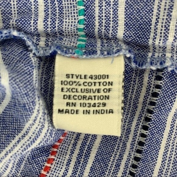 Caffe Marrakech Women’s Size Medium Blue Peasant Bohemian Boho Blouse - Picture 7 of 9